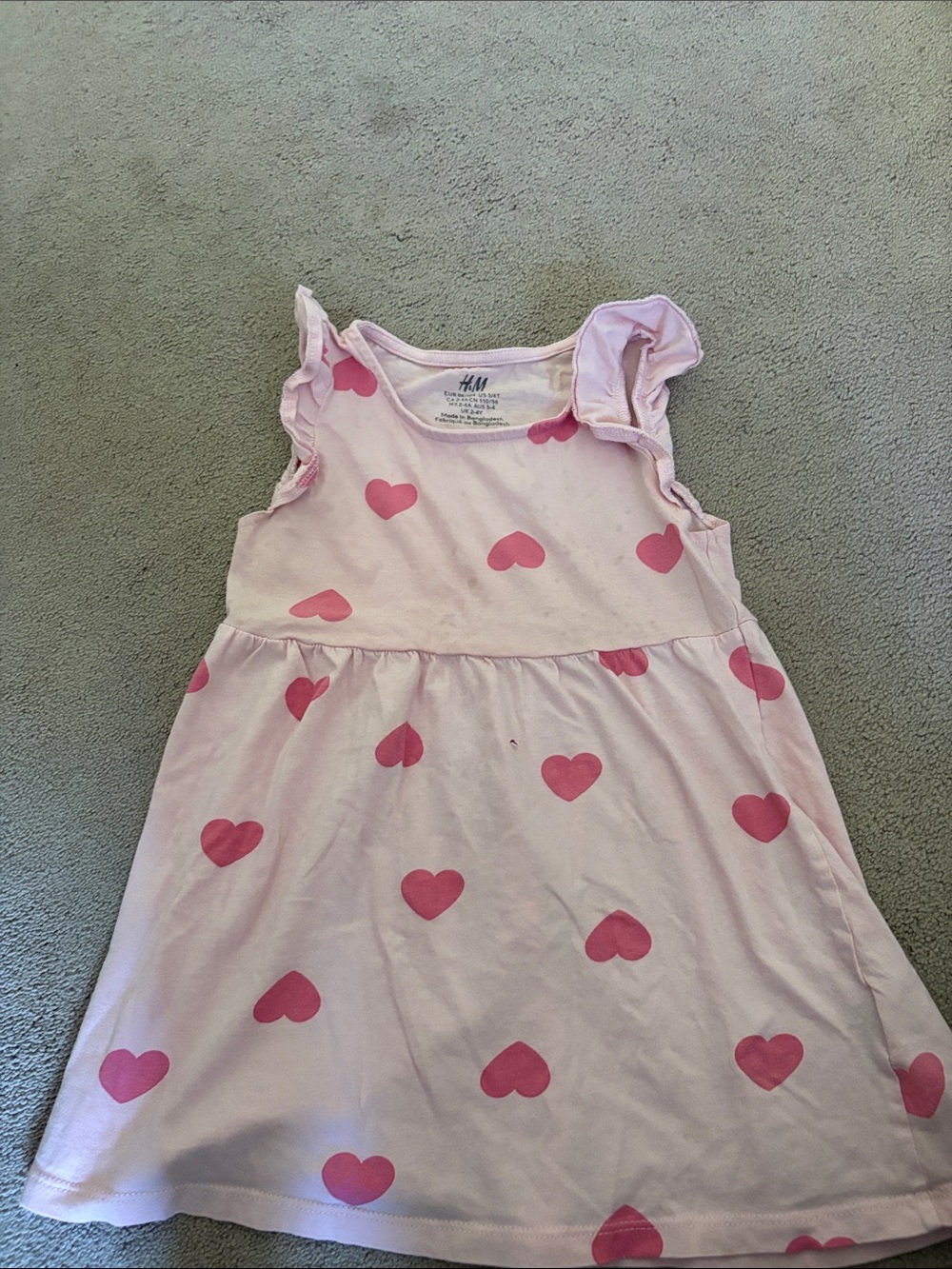 H&M Light Pink dress with Dark Pink Heart Print